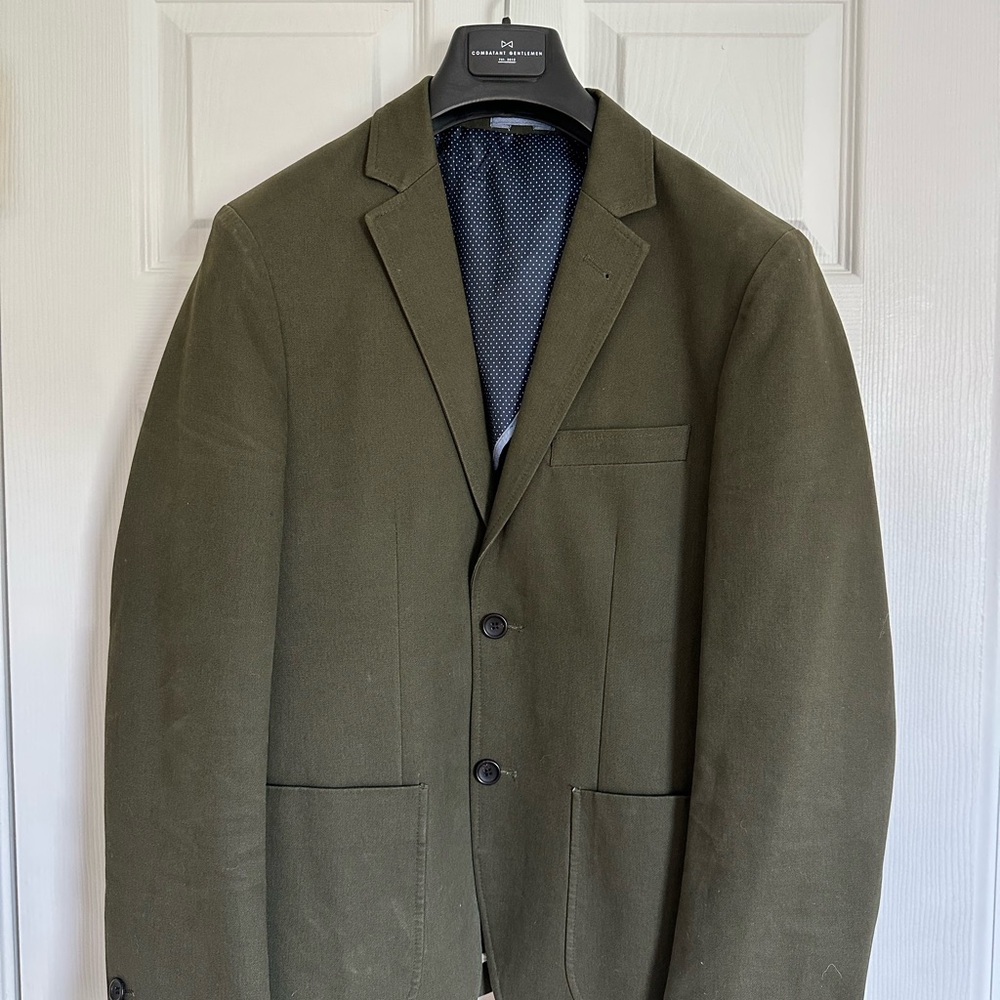 Slim Fit Olive Green Blazer